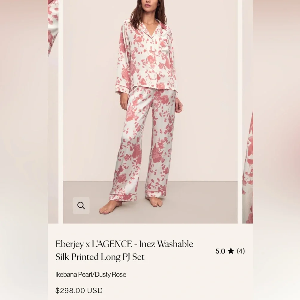 Eberjey x L’AGENCE Inez silk pajamas - Picture 2 of 3